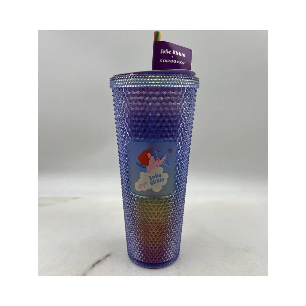 Starbucks Tumbler 24oz Sofie Birkin Pride 2023 Purple Studded Bling New